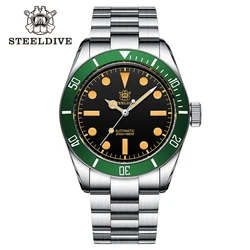 STEELDIVE Brand SD1958V Super Luminous Black Dial Ceramic Bezel 41MM Steel Case 200M Waterproof NH35 Automatic Men Dive Watches