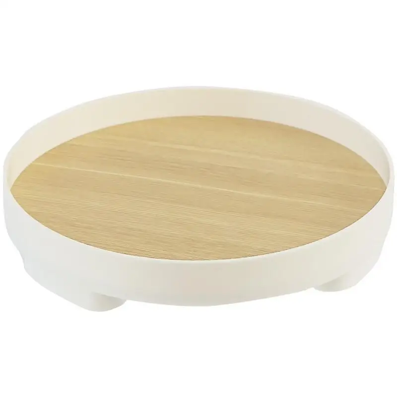 Nordic Wood Storage Tray Household Desktop Sundries Cosmetic Perfume Jewelry Key Plate Home Decorative Round Storage Trays