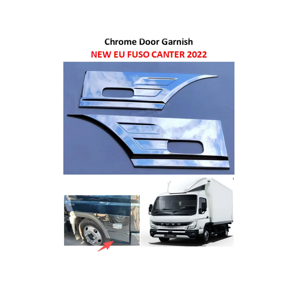 FDONG 1 Set 2 Pcs Chrome Door Garnish for NEW EU FUSO CANTER 2022