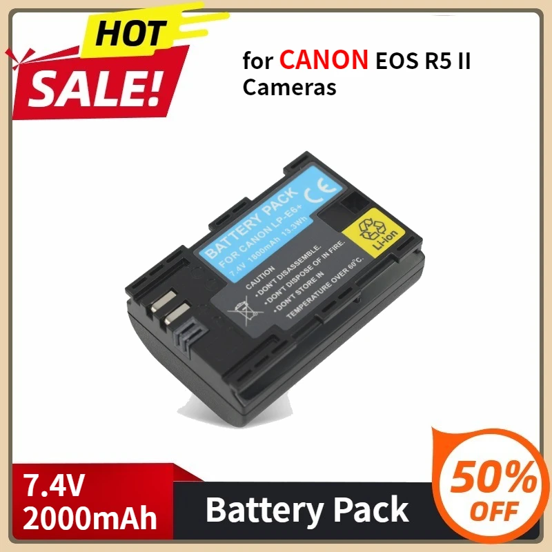 Rechargeable Battery 7.4V 2000mAh LP-E6P Lp E6p Battery for CANON EOS R5 II Cameras
