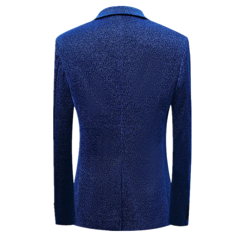 High-grade Men Luxury Suit One Button Jacket Fashion Male Wedding Prom Party Blazer Singer Stage Performance Dress Coat