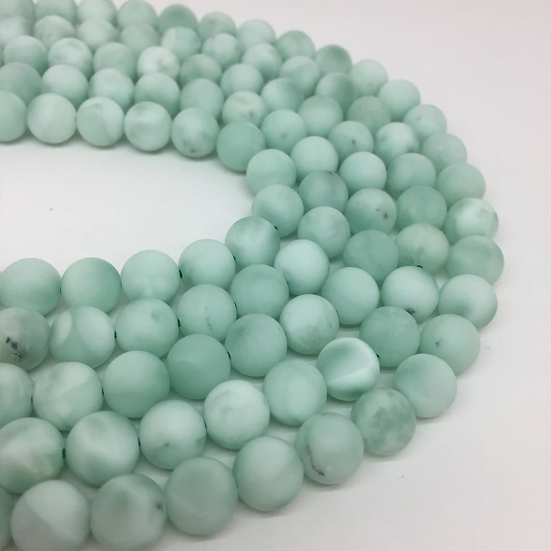 4 6 8 10 mm Natural Green Angel Round Smooth Granules Loose Stone Granules DIY Make Bracelet Accessories 15Inches Health Wealth