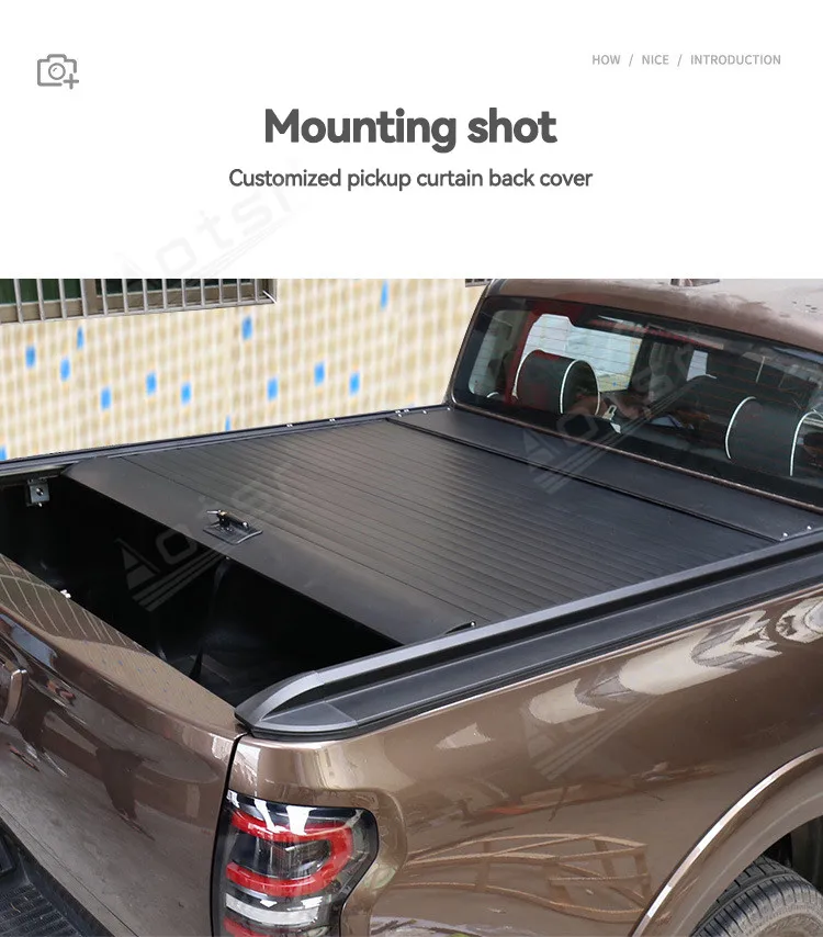 

Car Trunk Lids For Toyota Tundra For Nissan Titan Pickup Bed Tonneau Cover Retractable Roller Shutter Tail Box Cover Electric