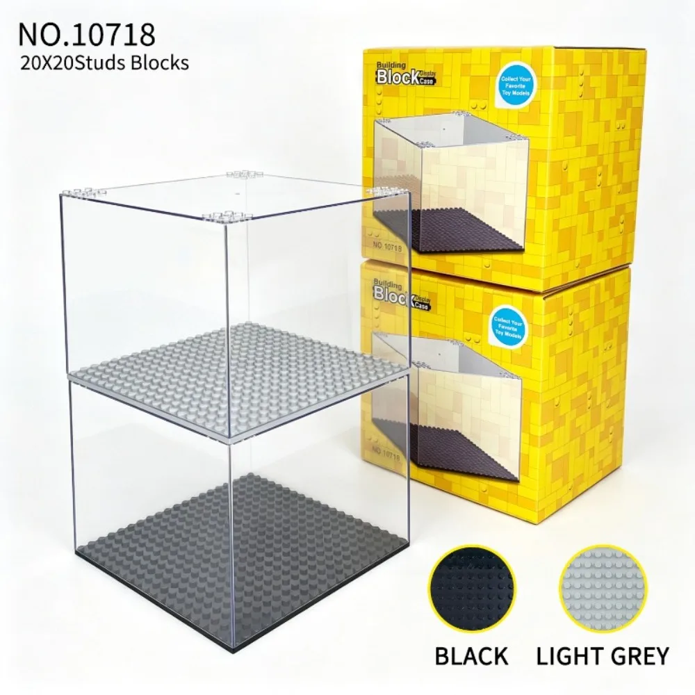 Building block doll display box small particle assembly dust-proof storage box toy transparent stackable ornaments box octonauts