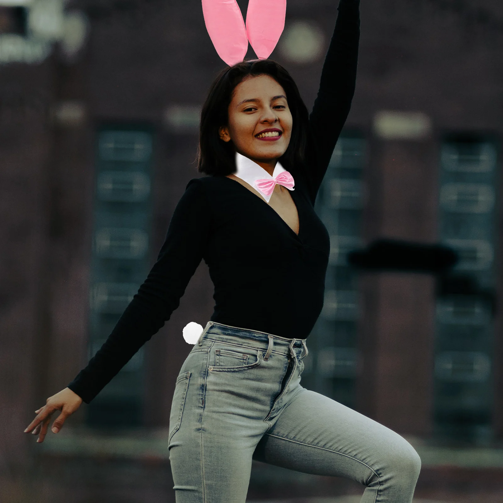 

1 комплект, повязка на голову с заячьими ушками, набор кроличьих ушей, украшение для волос, фестивальный костюм для вечеринки, милые повязки для волос, женские заячьи уши и хвост