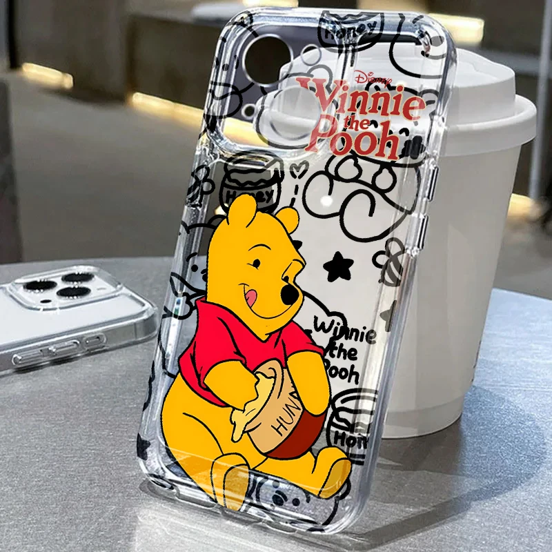 

Clear Cover Phone Case for iPhone 11 13 Mini 14 7 8 15 Pro MAX 16 XS 12 16e XR Disney Winnie The Pooh
