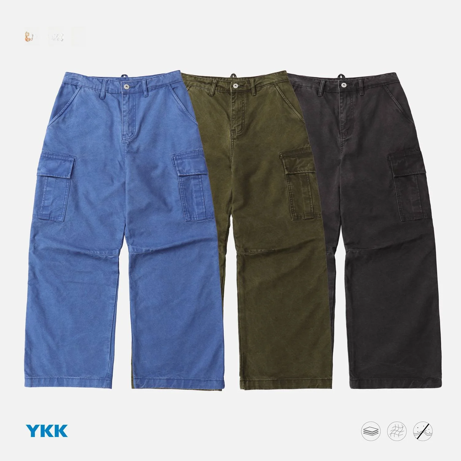 Street Style Workwear Canvas Loose Wide Leg Slightly Cropped Straight Casual French Work Lazy Long Trousers Unisex
