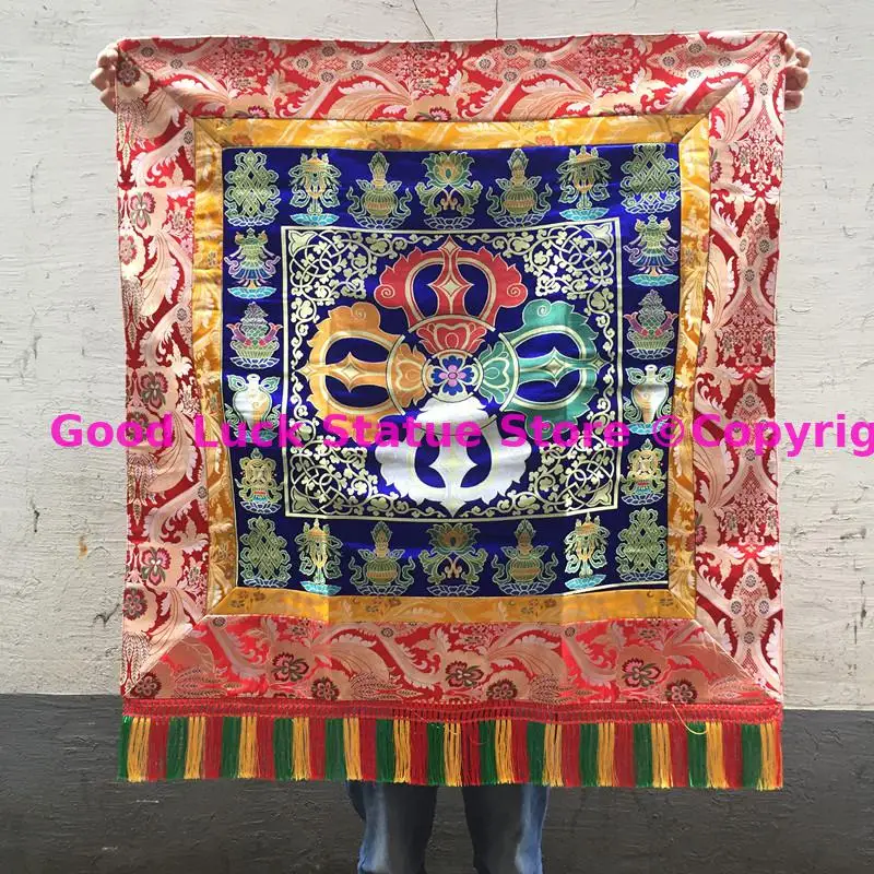 

Wholesale Buddhist supply Tibet family home Buddhism Temple Auspicious Embroidery Vajra Buddha Altar Table cloth Hanging curtain