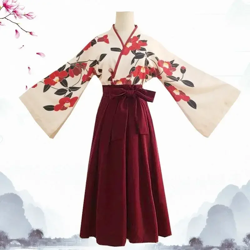

Винтажный комплект длинного платья Hanfu Han Elements, милый свежий мягкий комплект длинного платья для девочек, традиционная китайская одежда, костюм для выступлений на сцене