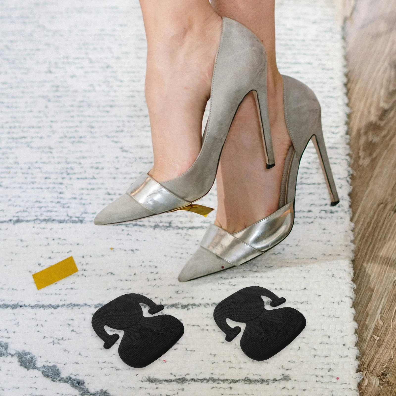 

4Pcs No Glue Heel Grip Cushions Anti-Slip Inserts for High Heels Comfortable Shoe Pads Non-Slip Protectors for Women Loose Shoes