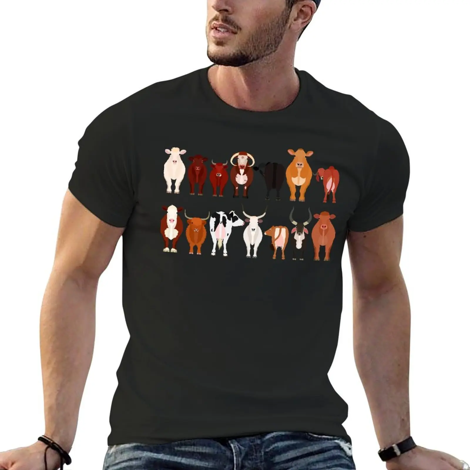 Cow Breeds T-Shirt summer tops kawaii clothes funny t shirts men