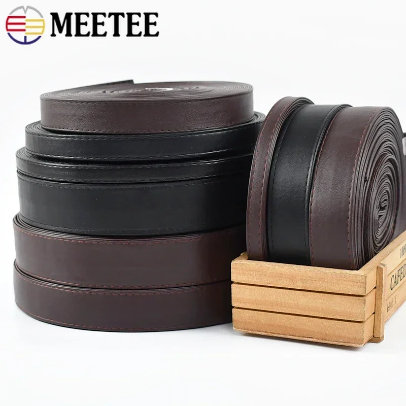 Meetee 5M 10-30mm PU Imitation Leather Cords Webbing Bags Strap String Ribbon Rope Necklace Bracelets Decoration Trims Accessory