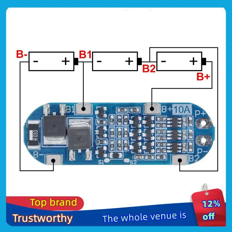 TZT 1/3PCS 3S 10A Li-ion Lithium Battery 18650 Charger Protection Board 11.1V 12.6V