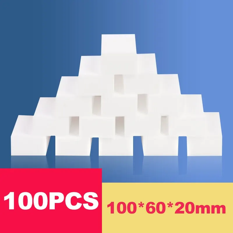 100pcs/Lot Magic Sponge Eraser White Melamine Sponge for Dishwashing Kitchen Bathroom Office Cleaner Cleaning Tools 100*60*20mm