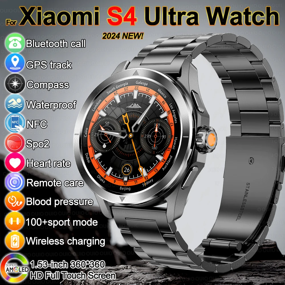 New For Xiaomi S4 Sport Version High-End Man Watch GPS Track Compass Movement Trajectory Water Proof smart watch For IOS&Android