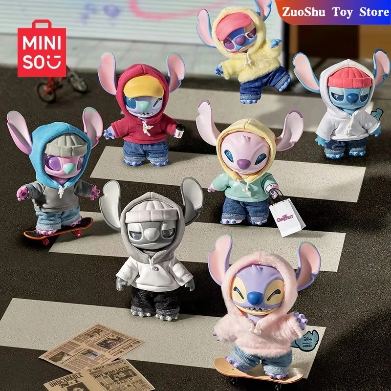 

Miniso Disney Stitch Genz Street Series Vinyl Plush Mystery Blind Box Cute Fashion Collectible Figure Decor Kids Birthday Gift