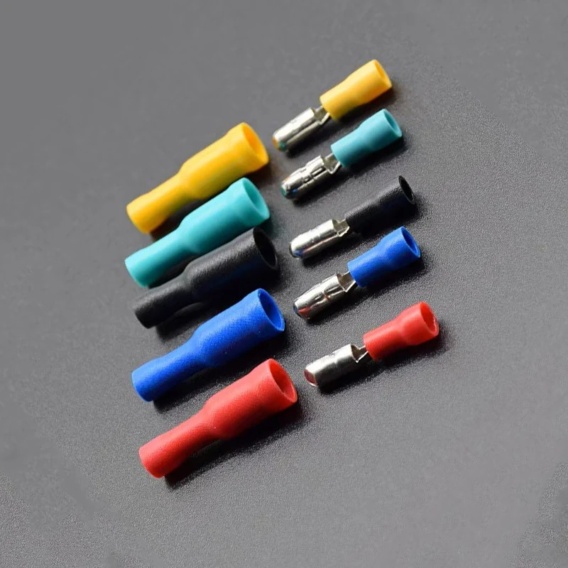 50pcs/25pcs Female 25pcs Male  22~16 AWG Audio Wiring FRD MPD1-156  Insulated Electric Connector Crimp Bullet terminal