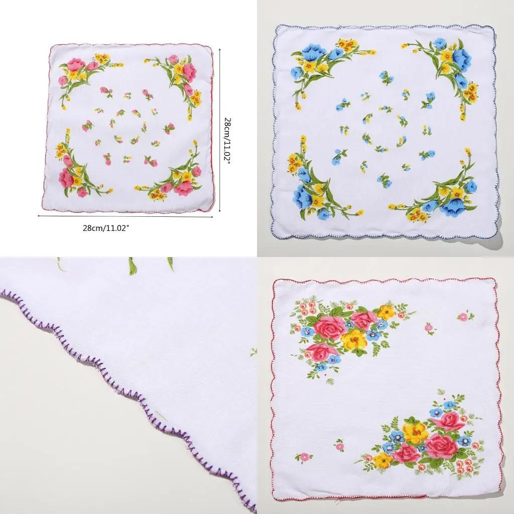 652F 여성 포켓 손수건 세트 얼굴 수건을위한 부드러운 피부 친화적 인 미니면