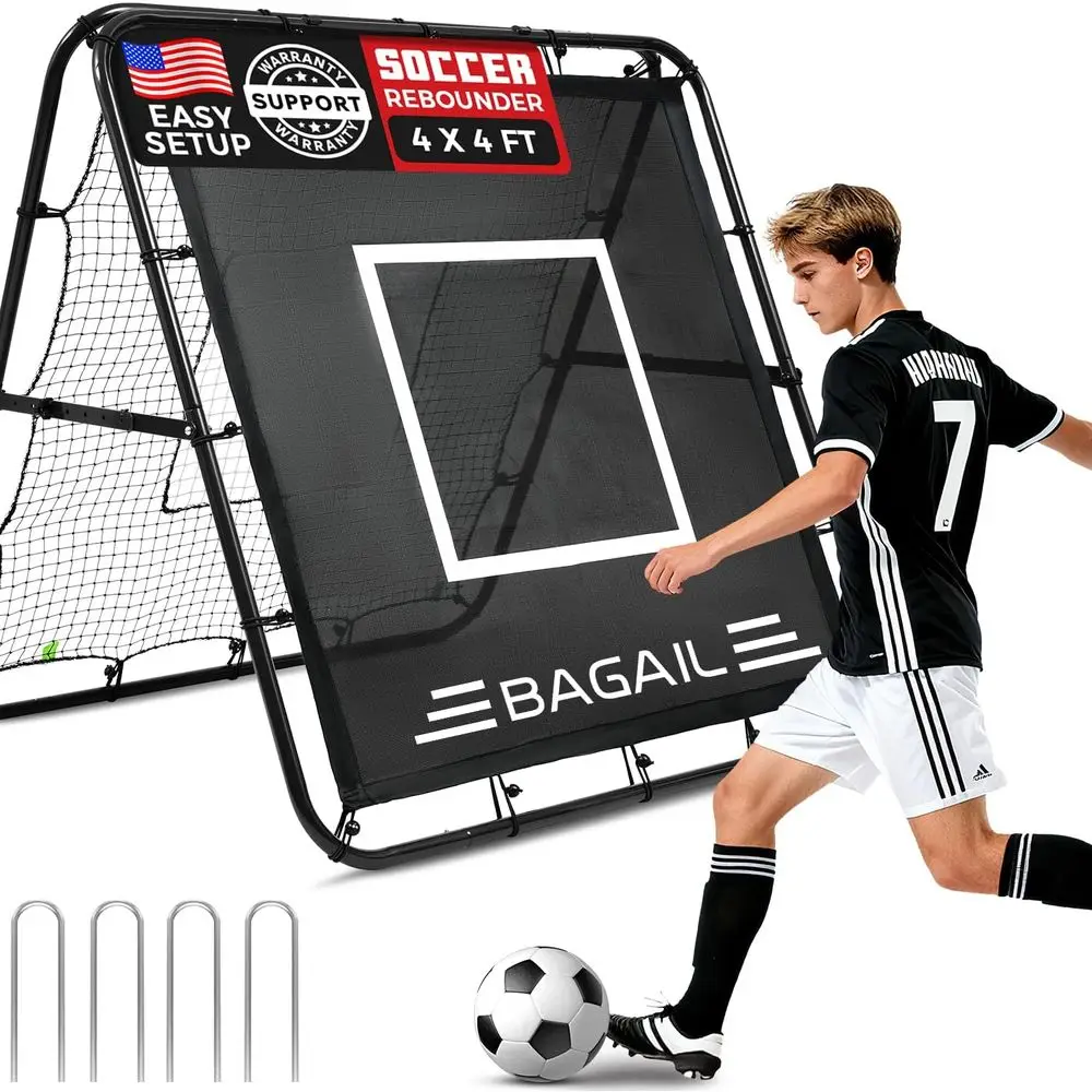 

4x4 Adjustable Soccer Rebounder Net for Pitch Back, Training, and Passing Practice