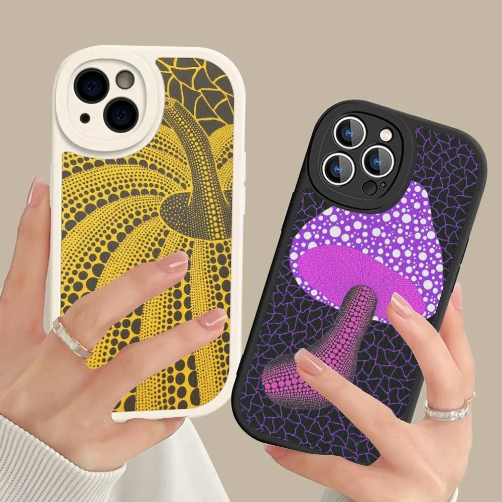 Pumpkin Yayoi Kusama Phone Case Hard Leather For IPhone 16 15 14 13 12 Mini 11 14 Pro Max Xs X Xr 7 8 Plus Fundas