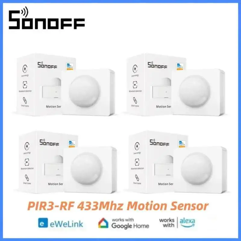 SONOFF PIR3-RF 433Mhz Smart Motion Sensor Work With SONORF Bridge Via EWeLink APP Alarm Notification Smart Scene For Smart Home