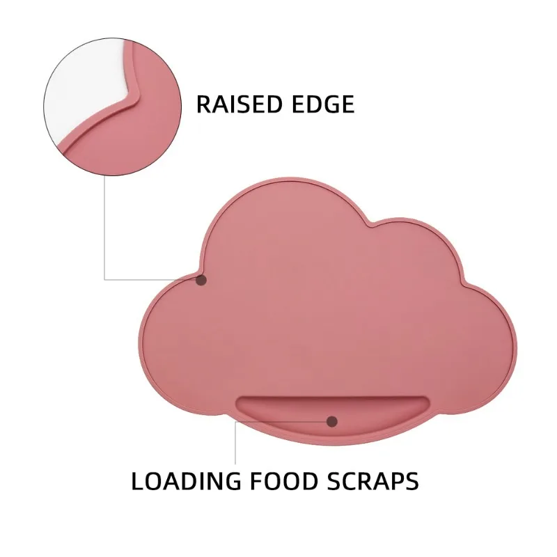 أطباق تحديد الموقع سيليكون سحابة عدم الانزلاق الطفل لتغذية تحديد الموقع لوحة الاطفال حصيرة لوحة الأطفال شكل أدوات المائدة المحمولة 1 قطعة #2