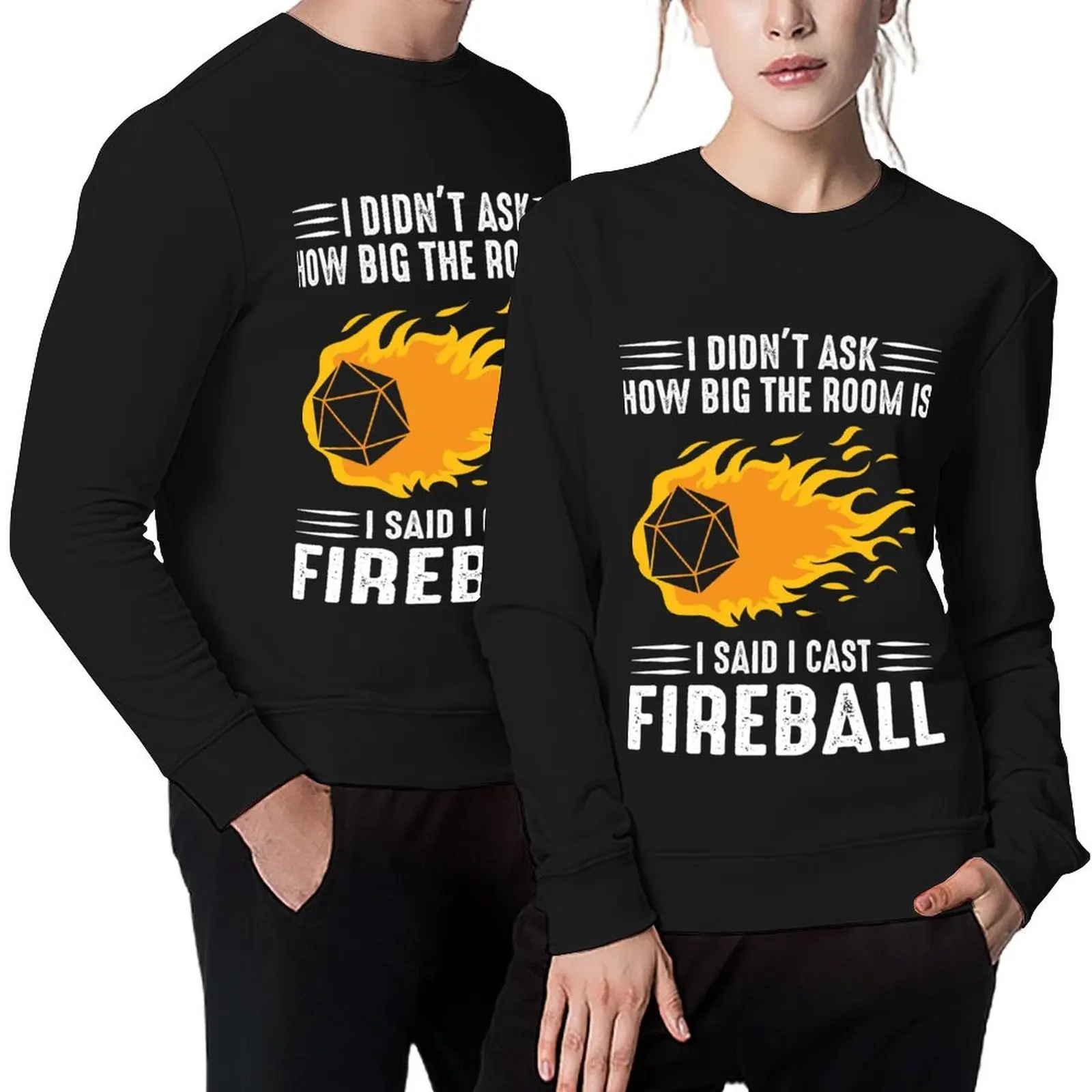 I cast Fireball Wizard Sorcerer DM Gift TTRPG Classic Pullover clothes for men aesthetic clothing sweatshirt