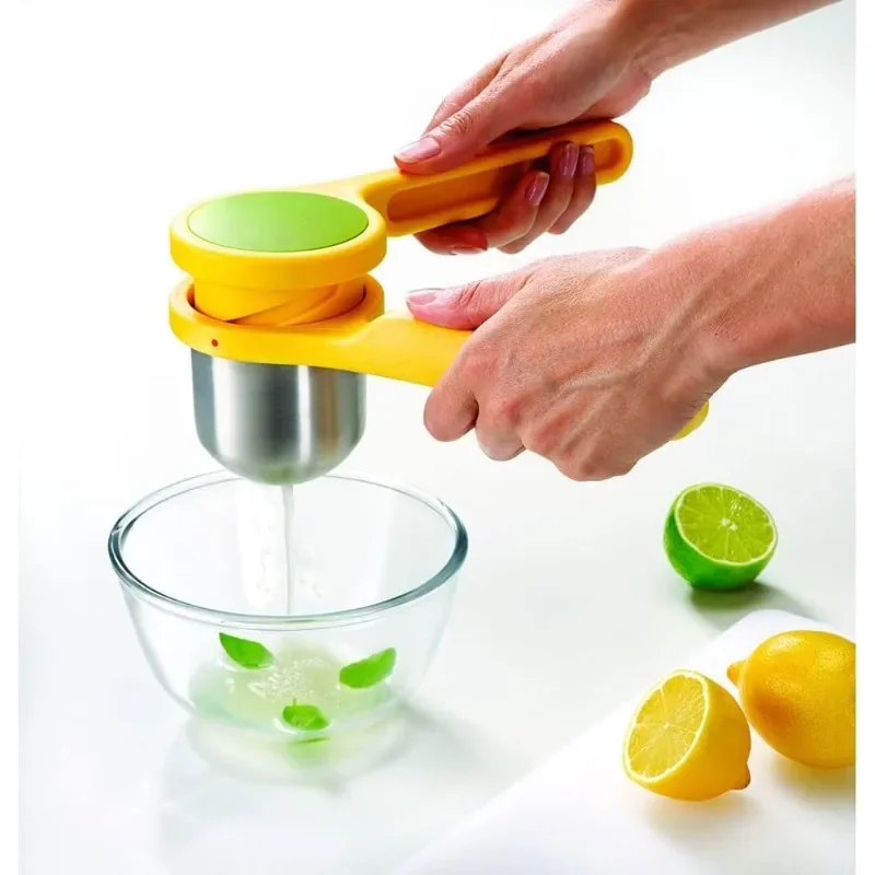 Helix Citrus Juicer Ergonomic Twist-Action Hand Press Stainless Steel, 1 EA, Yellow