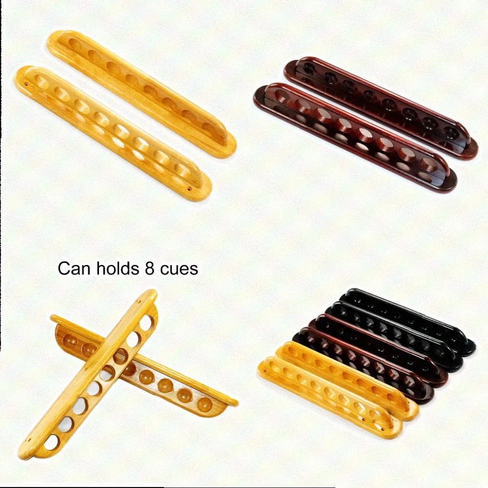 Wooden Billiard Cue Rack Game Billiard Cue Rack Holes And Bottom Groove Easy Installation Solid Wood Construction