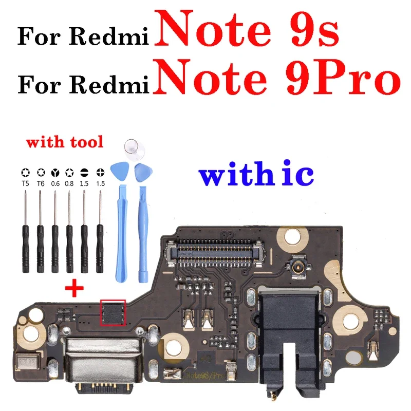 

USB-порт для зарядки для Redmi Note 9s/9Pro, разъем для док-станции, плата зарядного устройства, гибкий кабель, запасные части