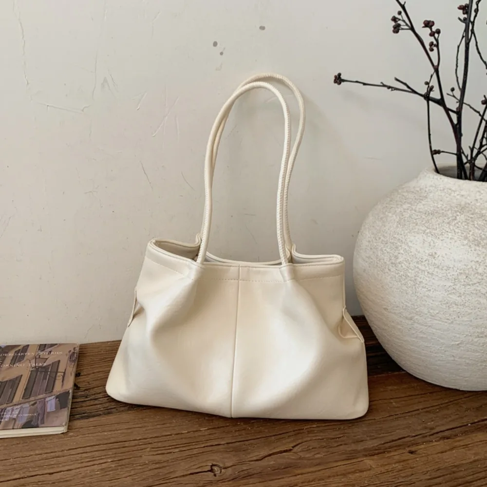 

New Large Capacity Tote Bag Matte Texture Magnetic Snap Shoulder Bag Soft PU Leather Women's Handbag