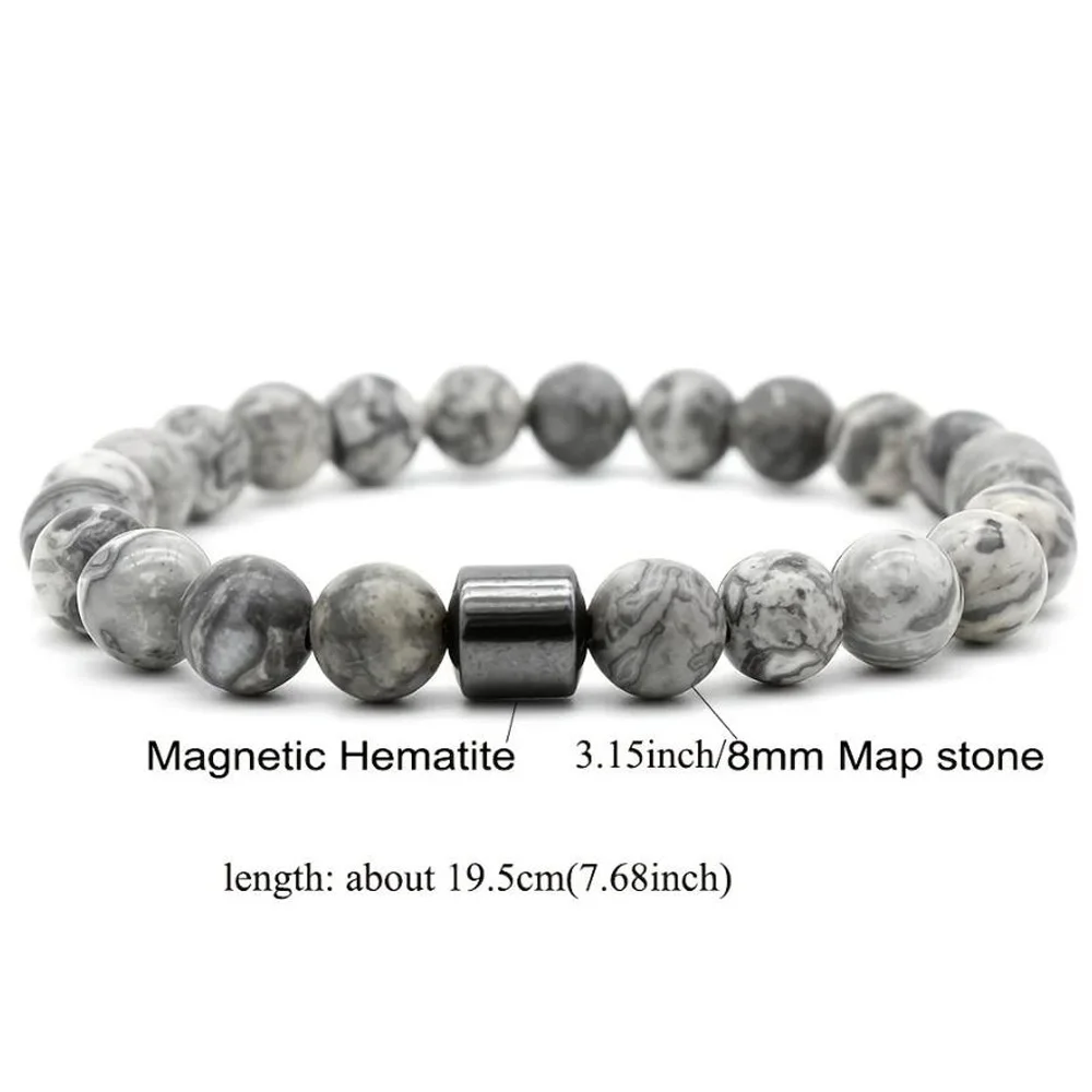Herrenarmbänder verjüngt Ihren Geist mit einem magnetischen Tigerauge-Lava-Karte, schimmerndem Malachit-Stein-Armband für Männer und Frauen – Detail 5