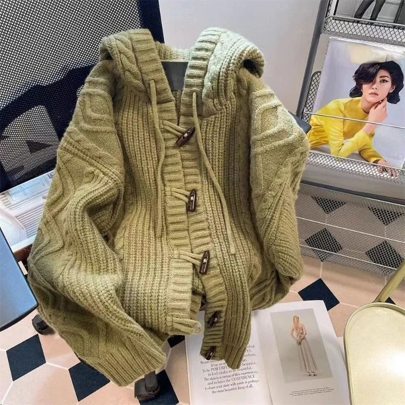 

DAYIFUN-Women's Plaid Fringed Shawl Fake Two-Piece Turtleneck Sweaters Knitted Cardigans Long Sleeve Tops Autumn and Winter