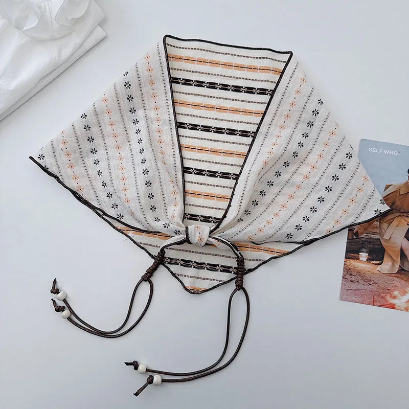 

Хлопковый шарф Cotton2026 для весны и осени с жаккардовым узором, в лесном стиле, для защиты шеи, дорожный шарф