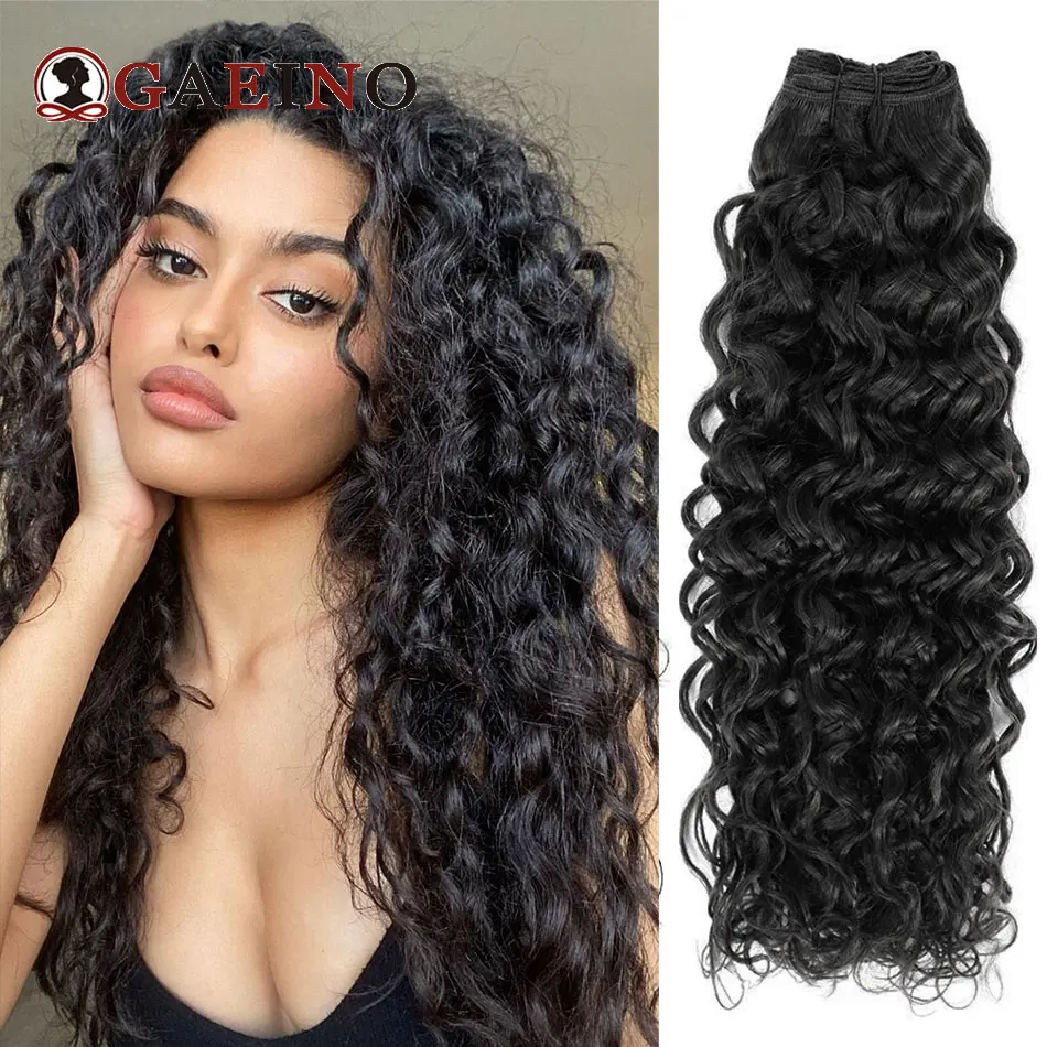 12-26Inch Water wave Human Hair Weft Extensions Brazilian Curly Weave Hair Bundles Double Weft 1Pc 100G Salon Quality