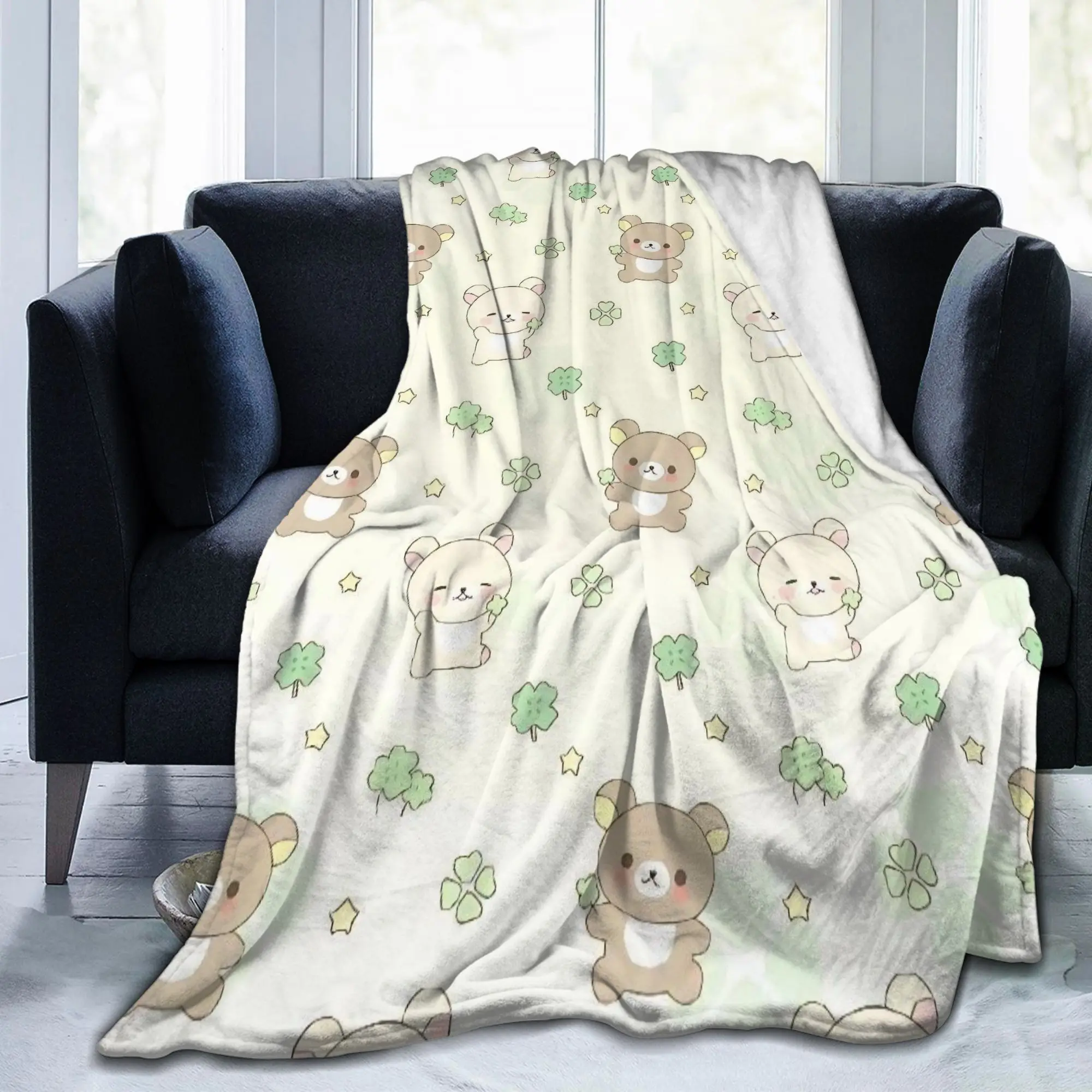 Rilakkumas Korilakkumas Kawaii Japanese Character Blankets Fleece Textile Decor Warm Throw Blankets for Bed Office Bedspreads