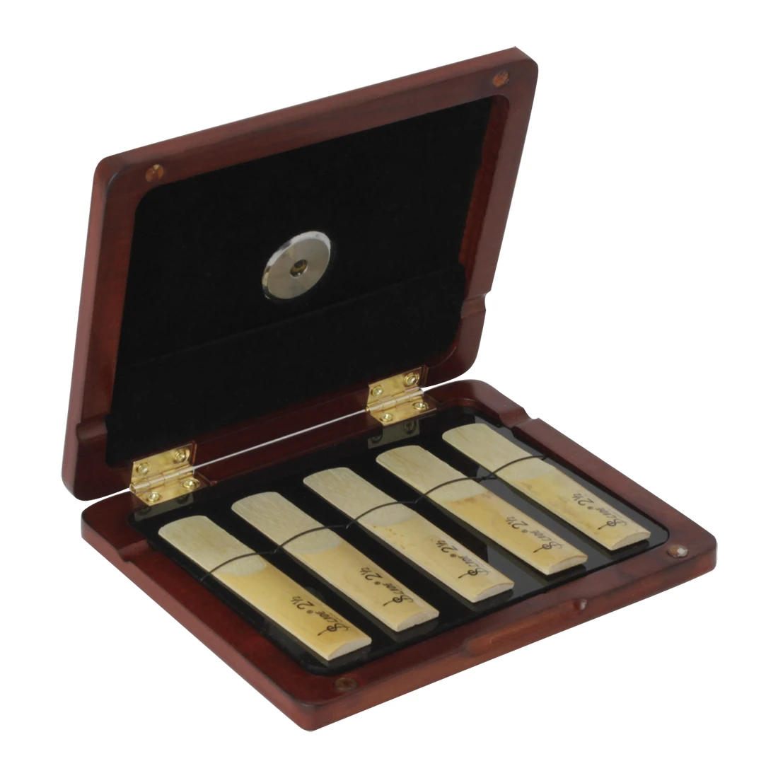 Saxophone Reed Storage Case Clarinet Blackwinds Reeds Wooden Waterproof Saxophone with Hygrometer High Quality Box of Five Reeds