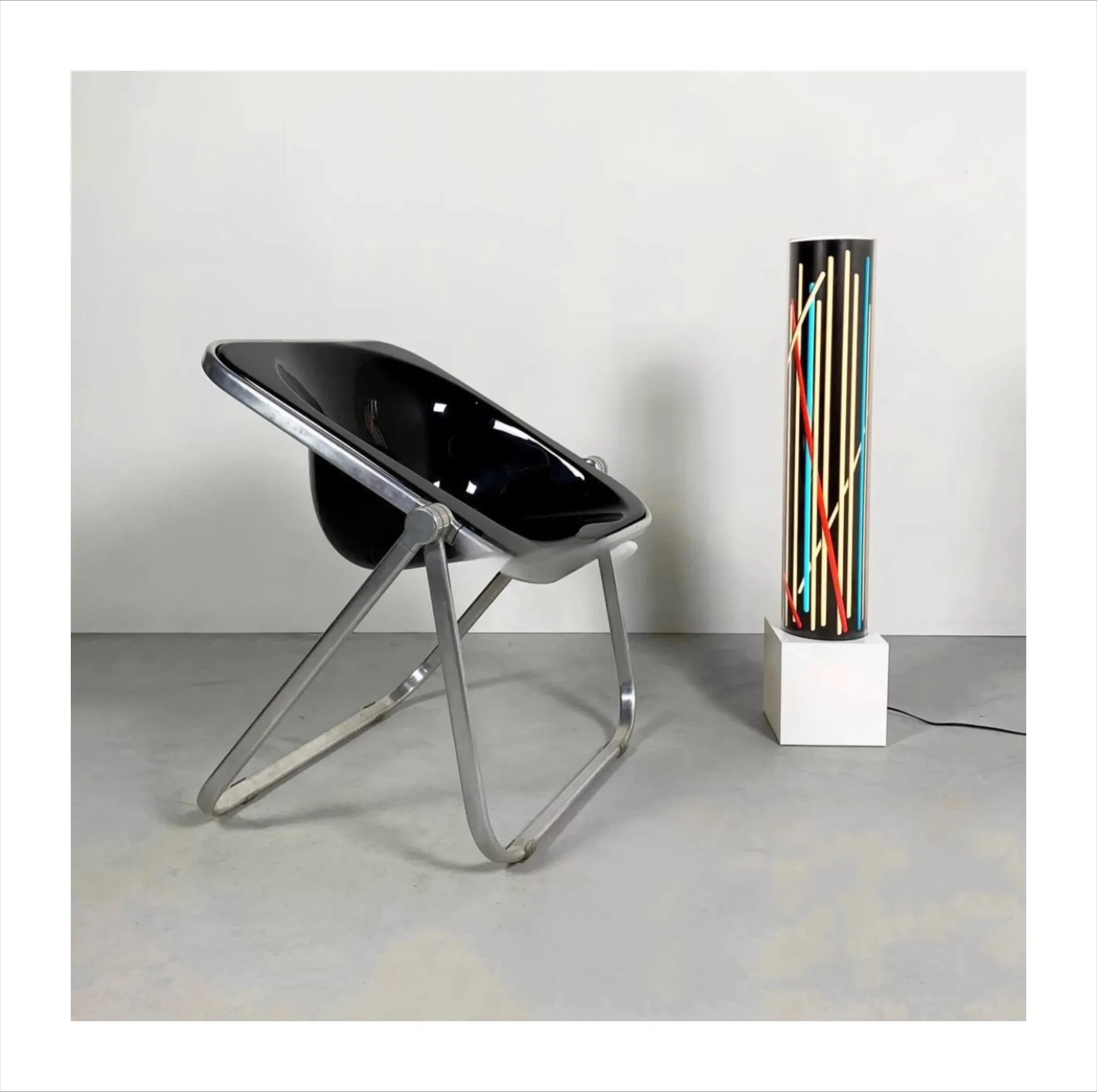 القرون الوسطى كرسي بلا ظهر قابل للطي شفاف بسيط خمر معدن الاكريليك كرسي قابل للطي غرفة المعيشة الدراسة #3