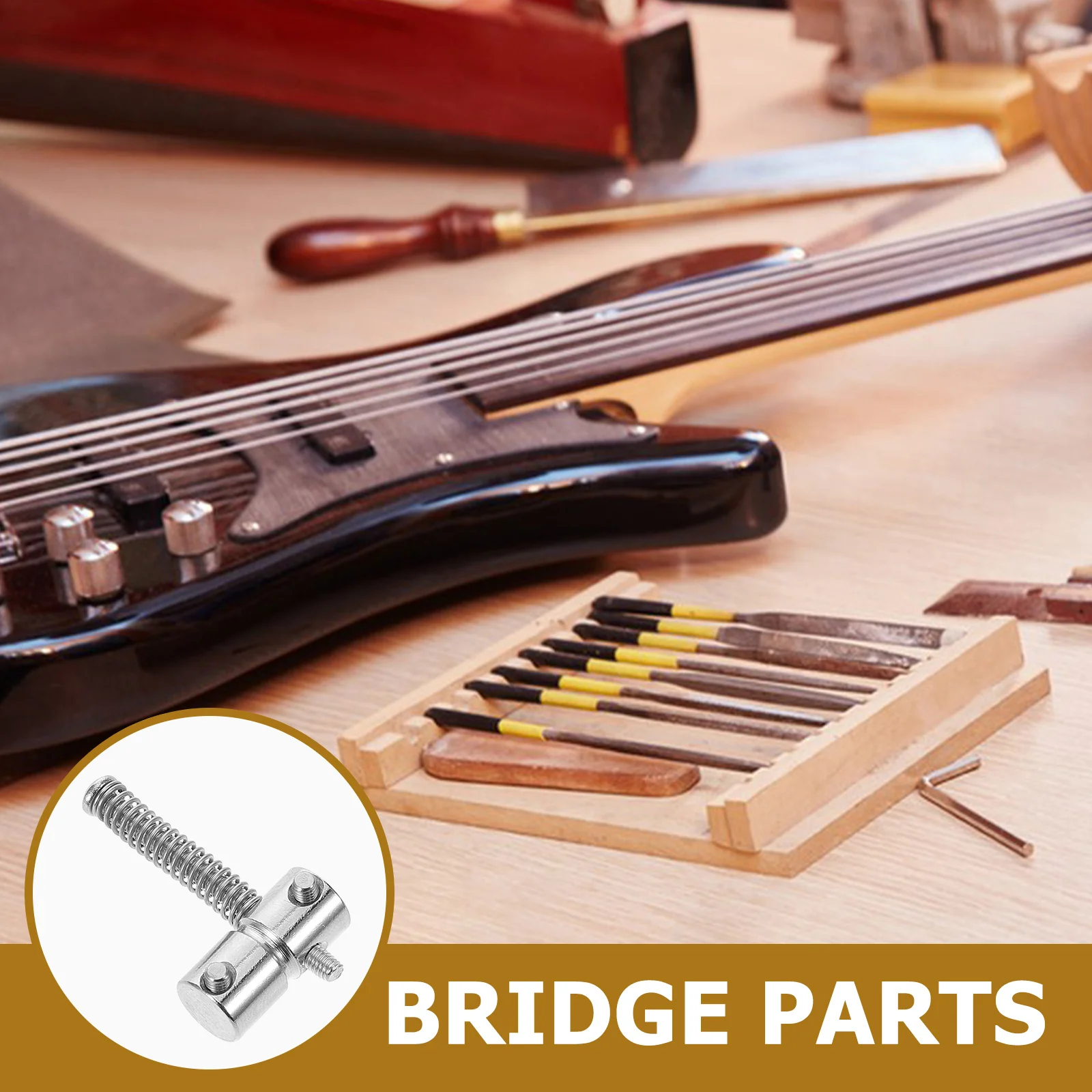 1 قطعة مسامير قفل السرج باس سبائك الزنك الغيتار الكهربائي جسر استبدال لنظام تريمولو المسمار المعدني لوازم الغيتار #6