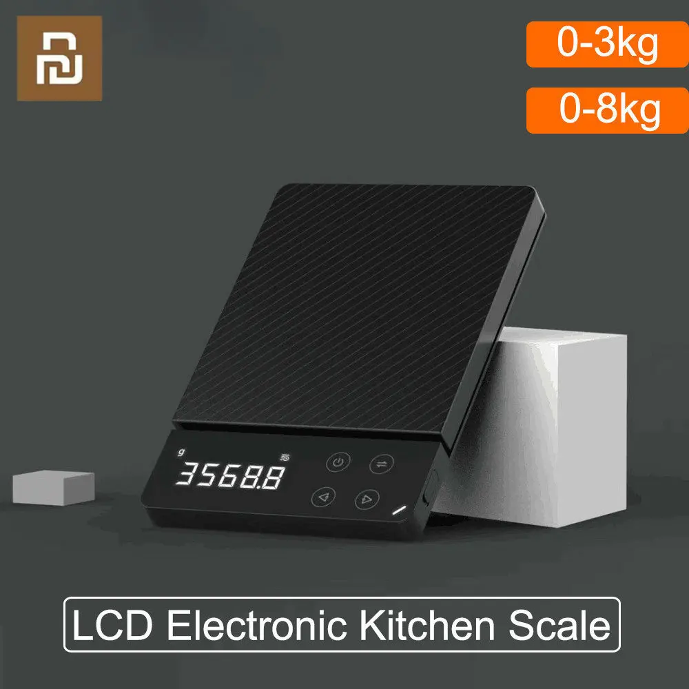 Mijia ATuMan DUKA ES1 0-3KG8KG Household LCD Digital Electronic Scale Multi-function HD Backlit Precision Electronic Food Scale