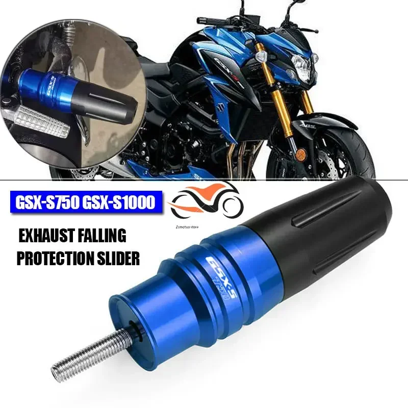 لسوزوكي GSX-S750 GSX S750 GSX-S 1000 GSXS 1000 دراجة نارية CNC اكسسوارات السقوط حماية العادم المنزلق تحطم الوسادة المنزلق