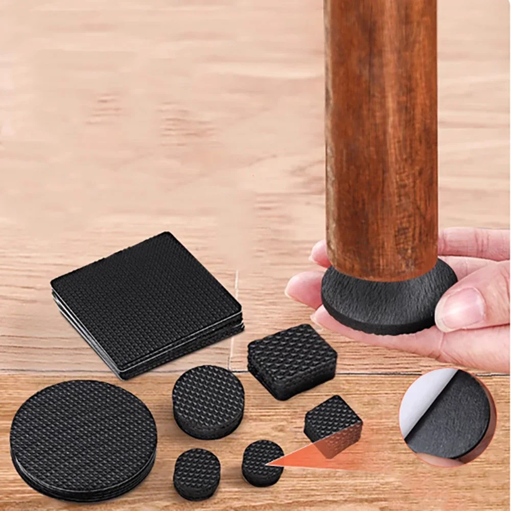 EVA Plastic Round&Square Black Furniture Leg Protection Pad  Chair Anti Slip Wear-Resistant Floor Protection Foot Cover