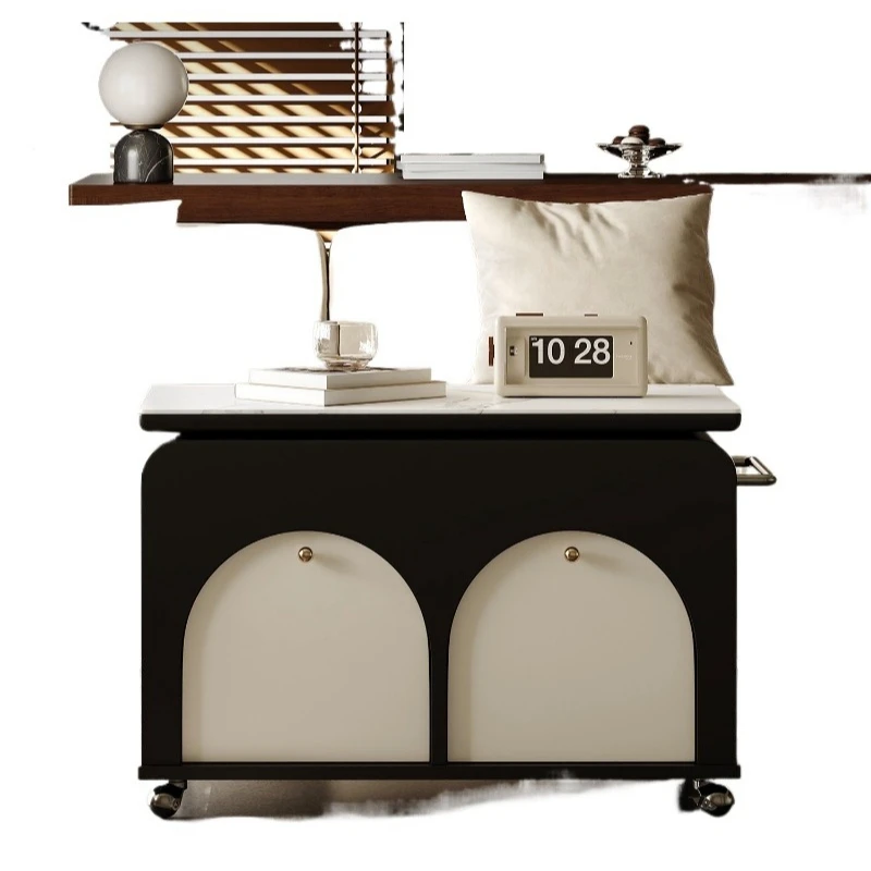 

Retro small lift coffee table living room, movable trolley side table