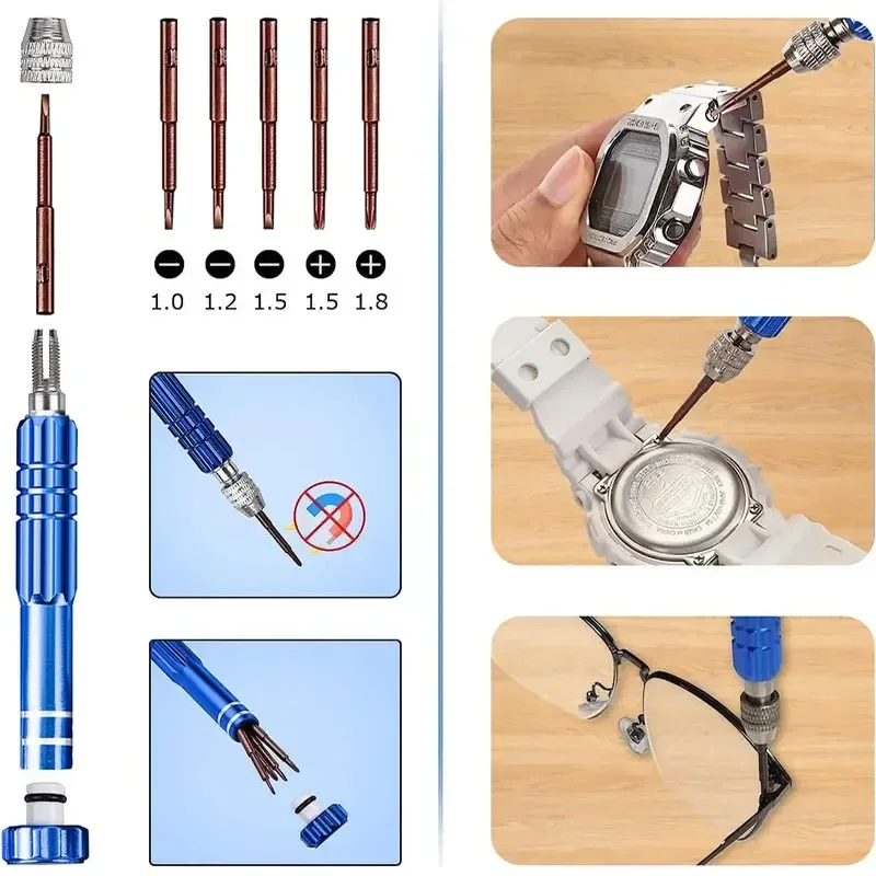 Kit di strumenti per il cambio della batteria dell'orologio da 12 pezzi per aprire gli orologi kit di strumenti per orologiaio professionale per l'apertura della cassa dell'orologio per la riparazione dell'orologio