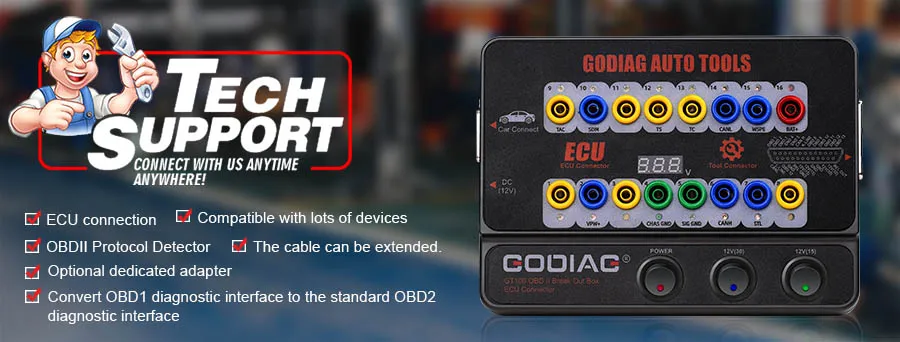 GODIAG GT100 Pro OBDII Break Out Box ECU Connector FEM/BDC CAS4/CAS4+ Test Platform for Xhorse VVDI2/ Autel IM608/K518ISE/CGDI
