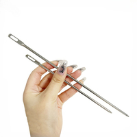 3pcs Large Hole Threading Needles 15/18/25 Cm Blunt Tip Stainless Steel Drawstring Rubber Band Threading Tool for Apparel