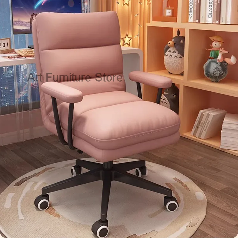 Recliner Pink Office Chair Ergonomic Sales Living Room Leather Lazy Gaming Chair Cheap Backrest Sillas De Oficina Home Furniture