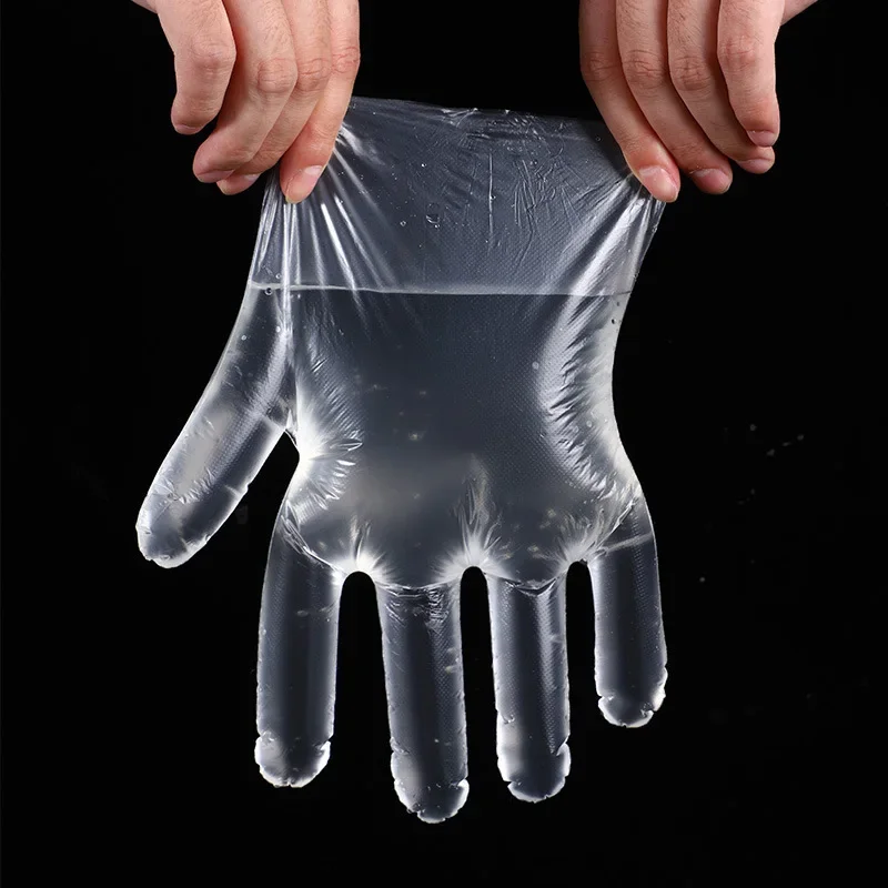 Disposable Plastic Gloves Transparent Waterproof Gloves for Kitchen Restaurant Fried Chicken BBQ Disposable Tableware Wholesale