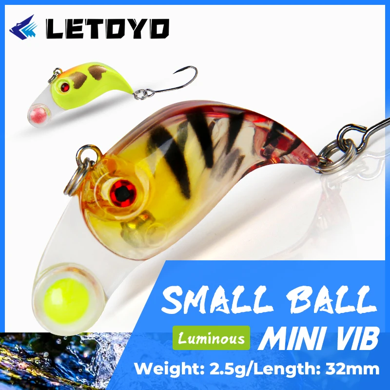 LETOYO 2.5g/25mm Mini VIB Micro Sinking Fishing Lure  Artifical Hard Bait Crankbait Wobblers for perch and trout