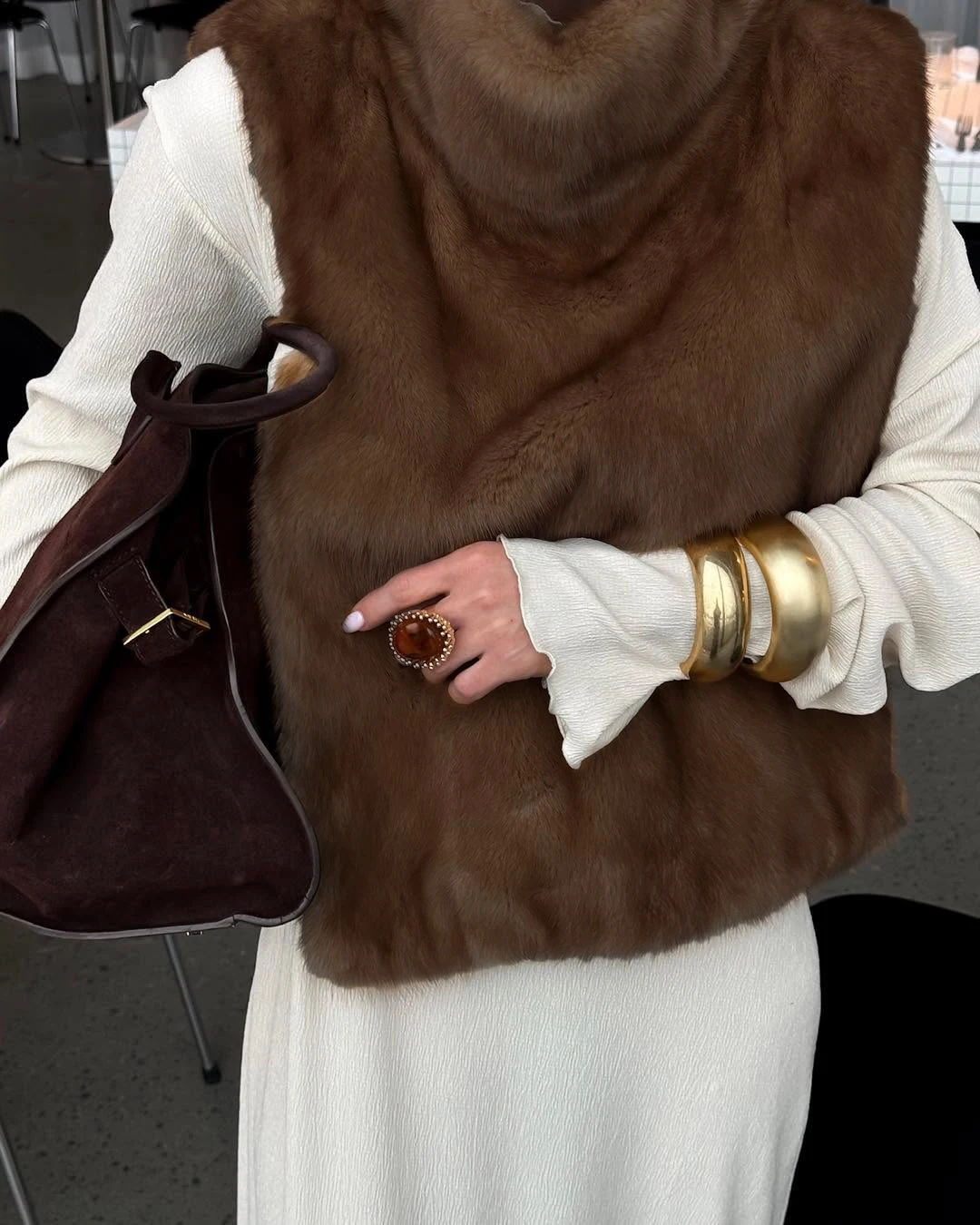 Luxury Faux Fur Maxi Coat Chic Open Front Stand‑collar Long Sleeve Oversized Outerwear Winter Women Fashion Autumn Warm 2026 New